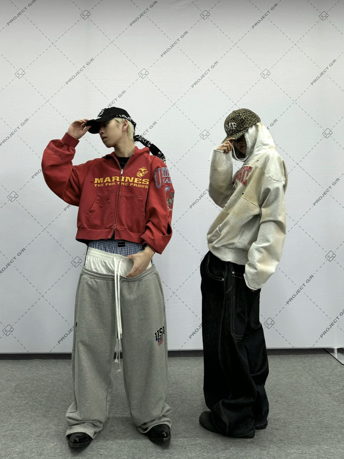 Enhypen Niki Inspired Drawstring Fake Three-Waist Paneled Sweatpants