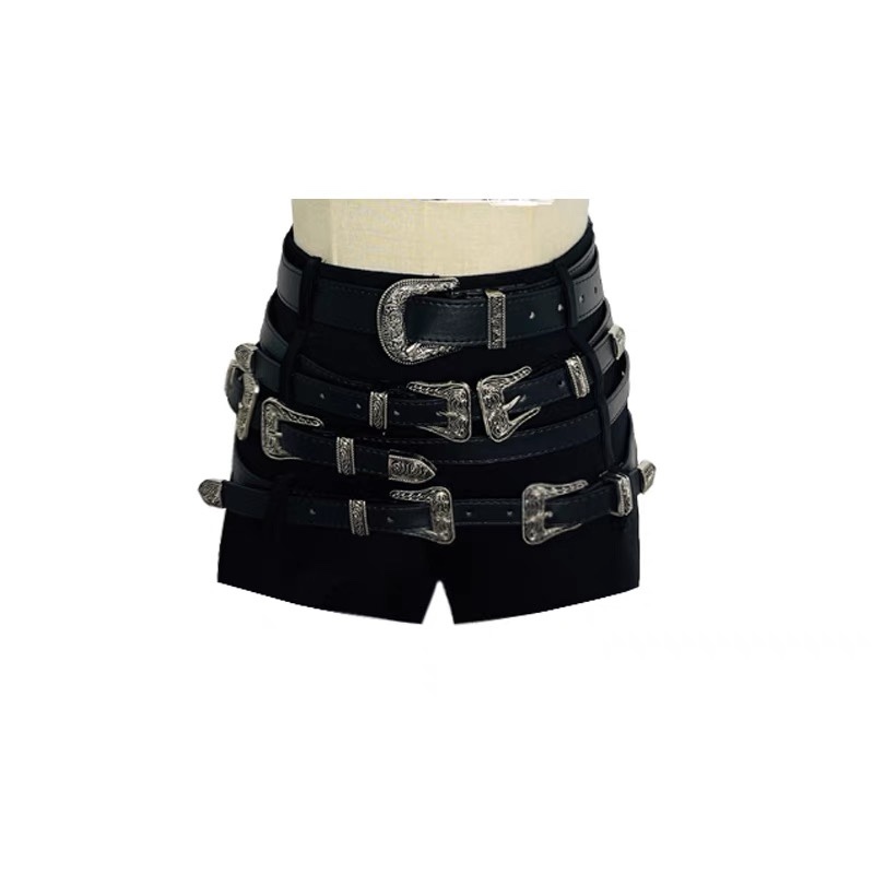 Red Velvet Seulgi Inspired Strapless Belt-adorned Top&Shorts Set