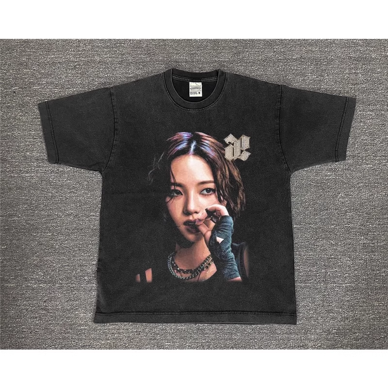 AESPA Custom Member Printed Retro Washed T-Shirt