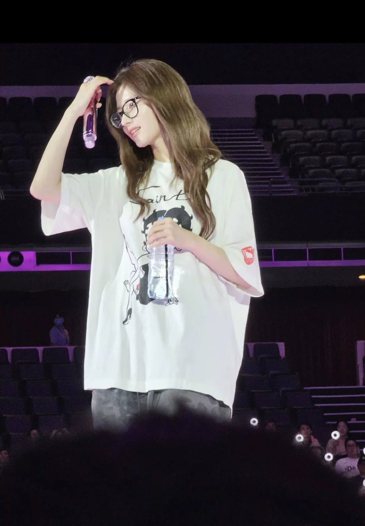 Twice Sana Inspired Betty Boop Graphic Oversized White Tee