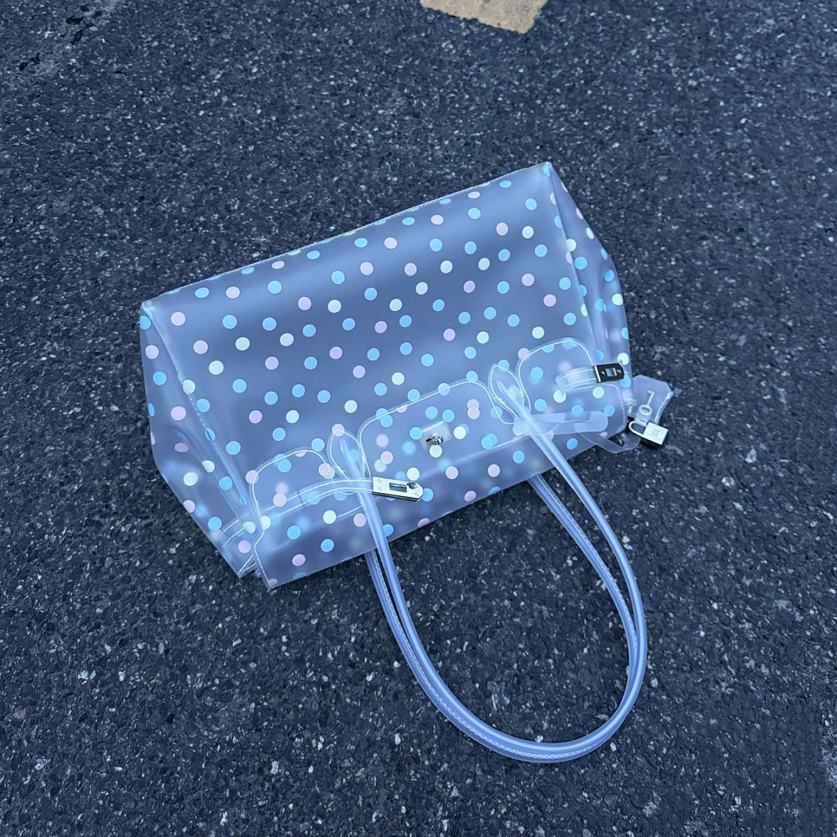 Horizontal Candy Polka Dot TPU Jelly Tote Bag jellyfirkin bag-jelly bag
