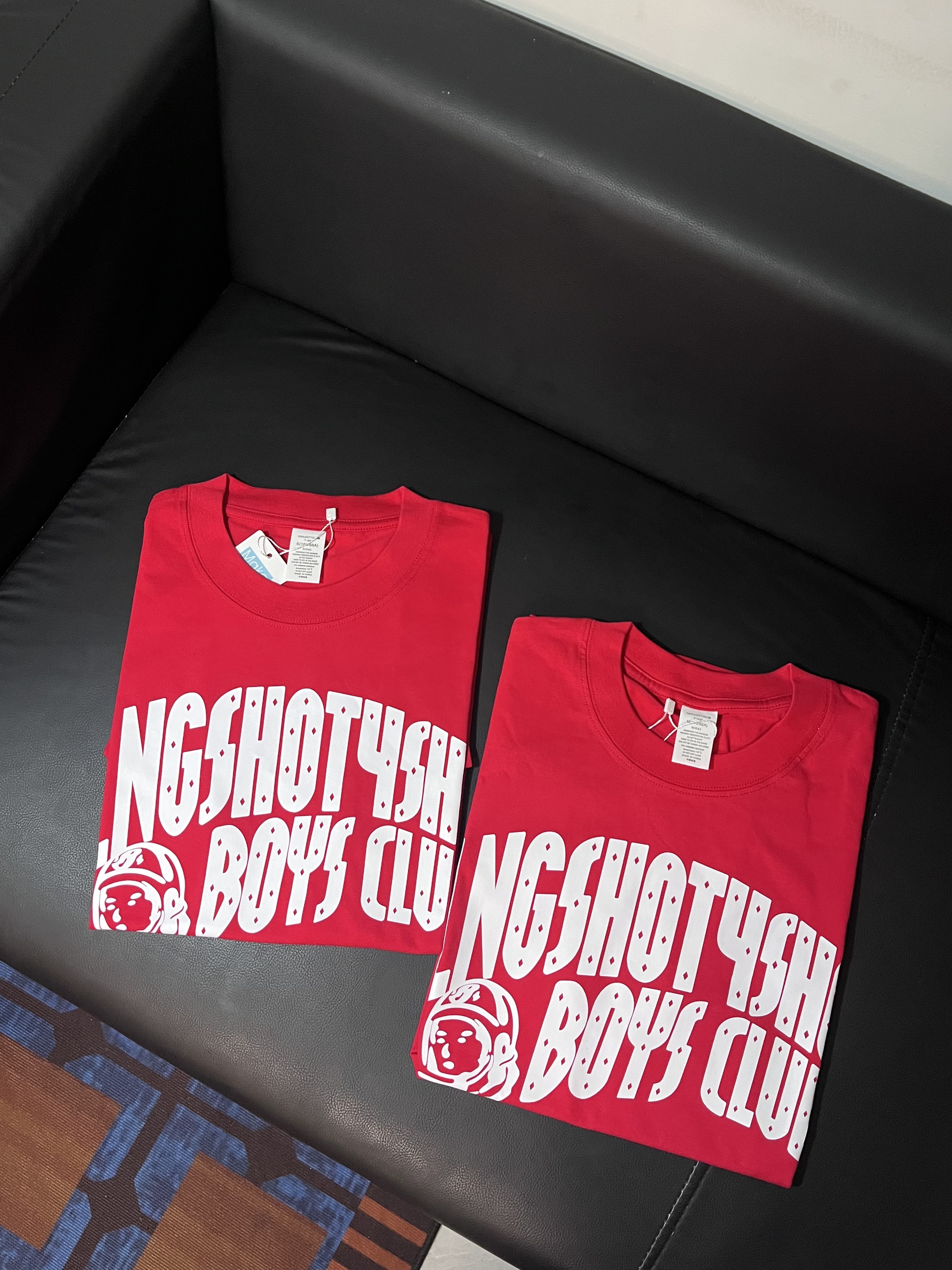 lngshot inspired  red boys club letter print tshirt