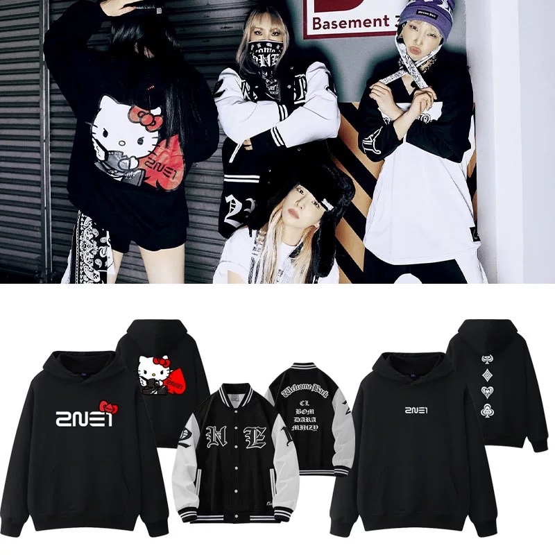 2NE1 15th Anniversary Hello Kitty Hoodie tshirt Set