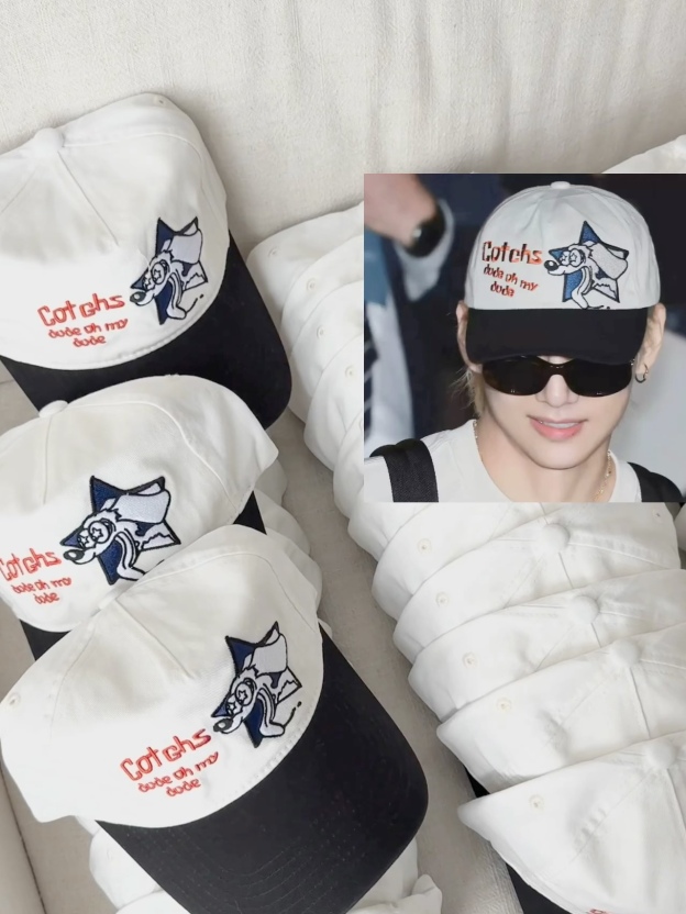 BTS V Taehyung Inspired Cotchs Puppy Embroidery Baseball Cap Hat