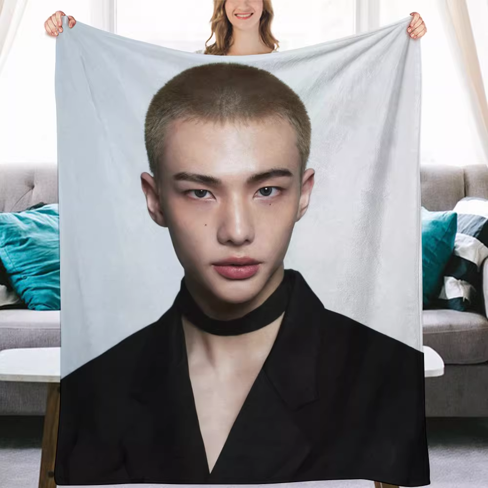 Stray kids Hyunjin Fanmade Flanne Blanket - Kpop Concert Fan Blanket-Straykids
