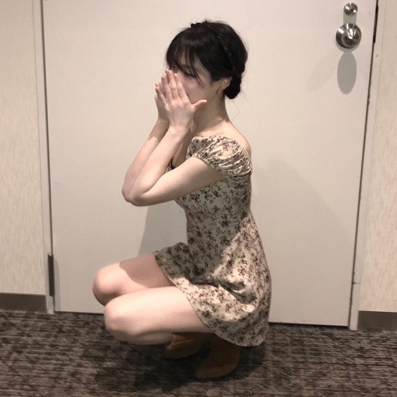 Babymonster Ahyeon Inspired Floral Wrap Dress