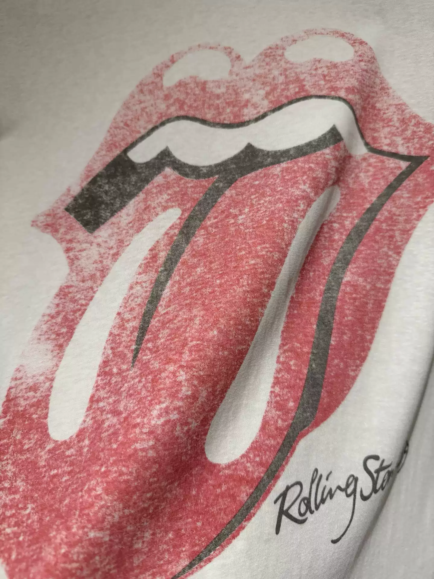 Lngshot Woojin Inspired The Rolling Stones Tongue Logo Vintage Band Tee