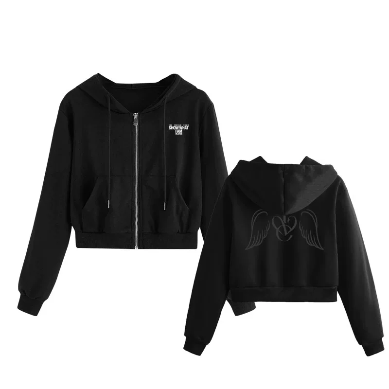 IVE 2026 World Tour Show What I Am Merch Inspired Winged Crest Zip Hoodie