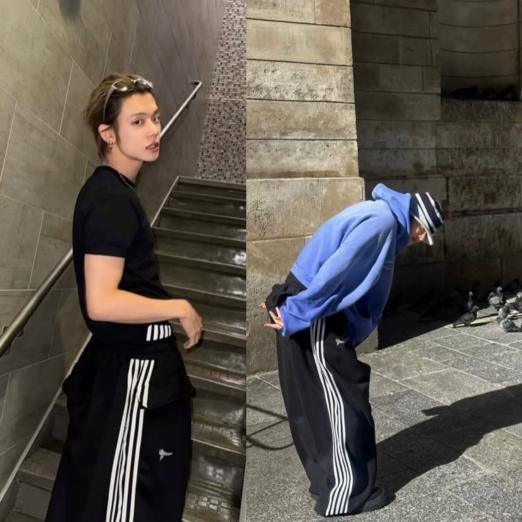 TXT Yeonjun Inspired 5-Stripe Baggy Wide Leg Sweatpants