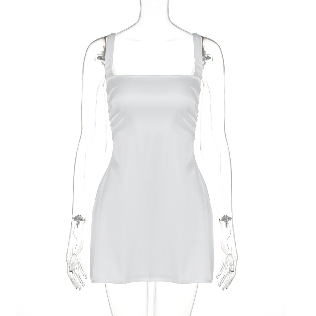 Satin halter solid color dress-Outfitidea For Blinks BLACKPINK-Inspire