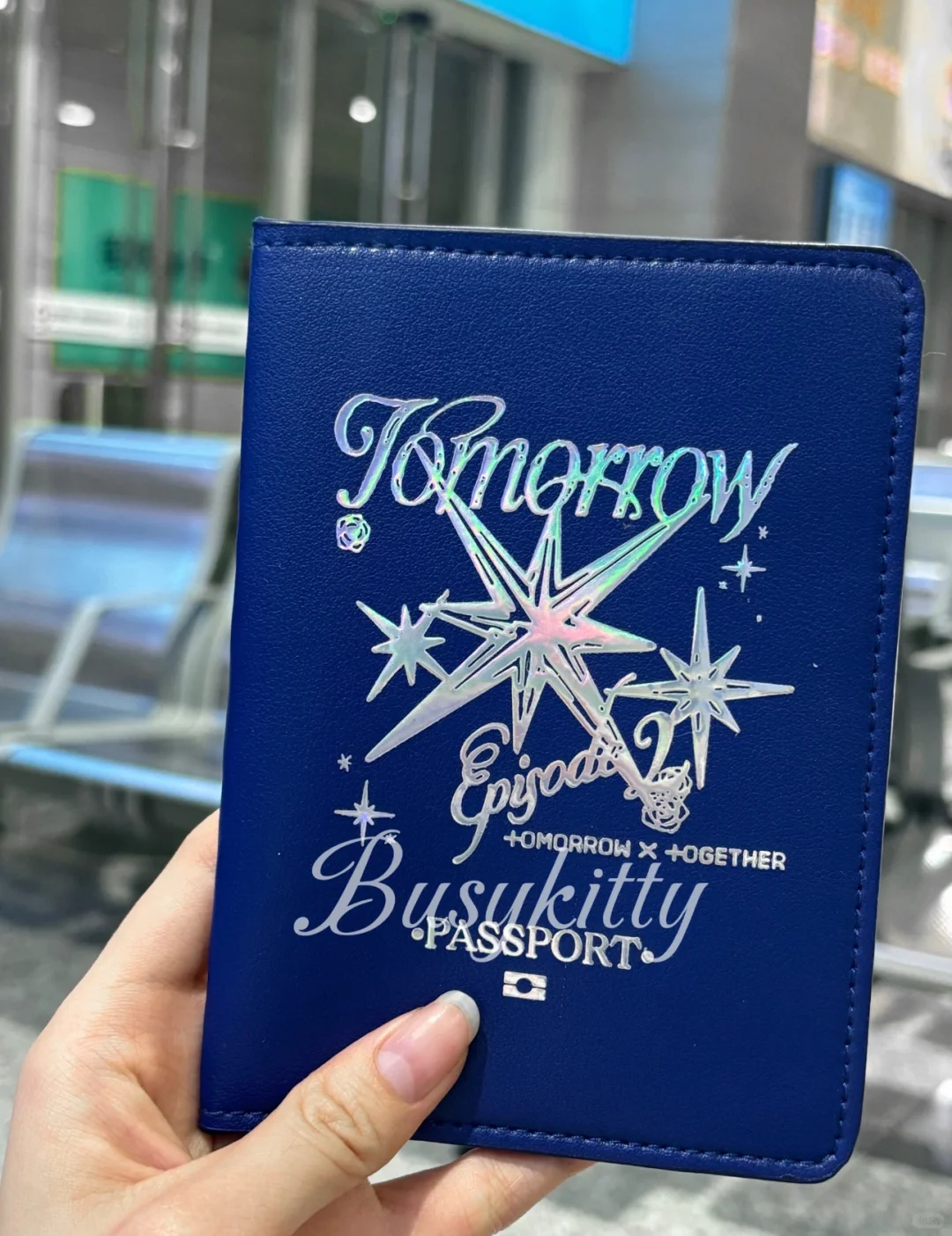 TXT Inspired Laser Embossed Leather Passport Holder