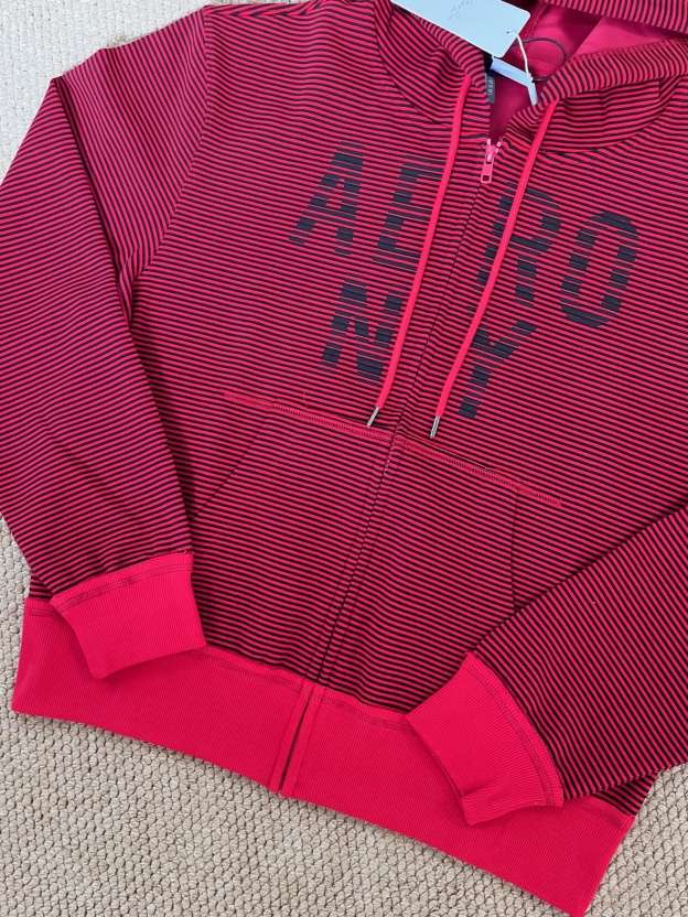 Cortis Martin Inspired Stripe Letter Print Zip Hoodie