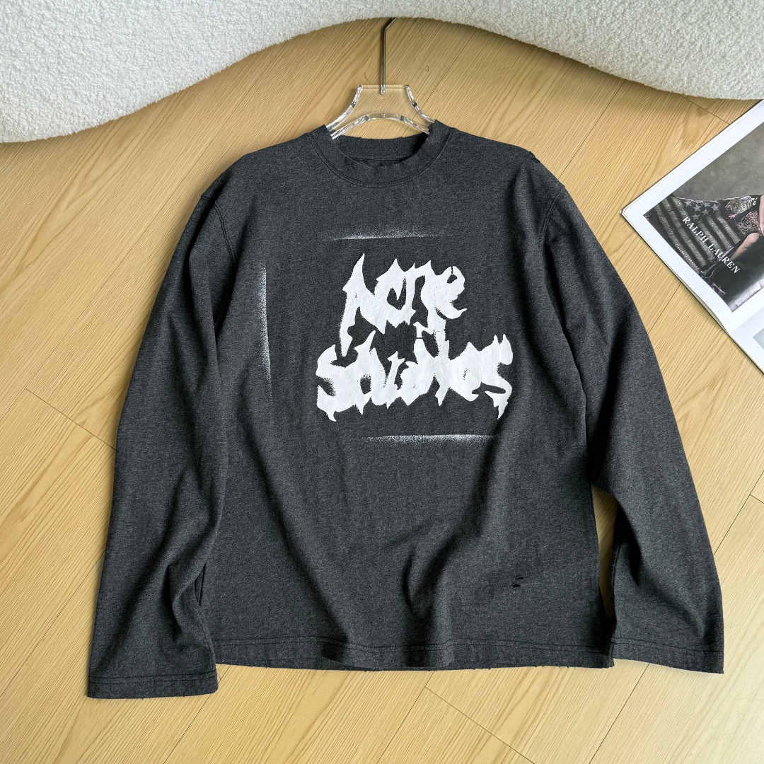 BTS SUGA Inspired Acne Style Gothic Logo Distressed Oversized T-shirt