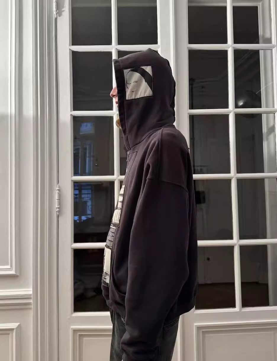 Distressed Artist Defend Loose Inspired Zip Up Hoodie