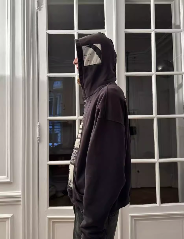 Distressed Artist Defend Loose Inspired Zip Up Hoodie