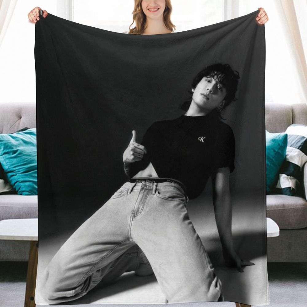 BTS Jungkook Inspired Flannel Blanket