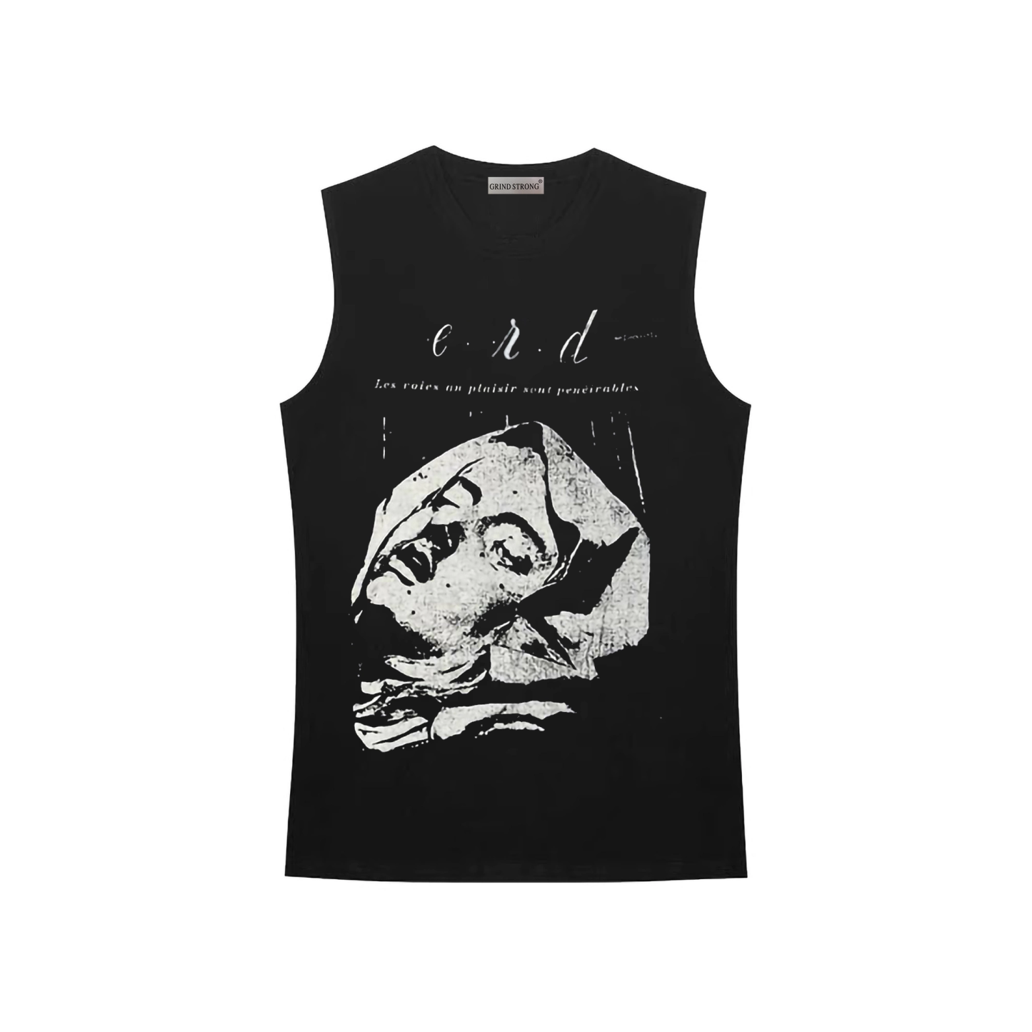 Enhypen Niki Inspired ERD Nun Print Distressed Cropped Sleeveless Tank Top-NI-KI