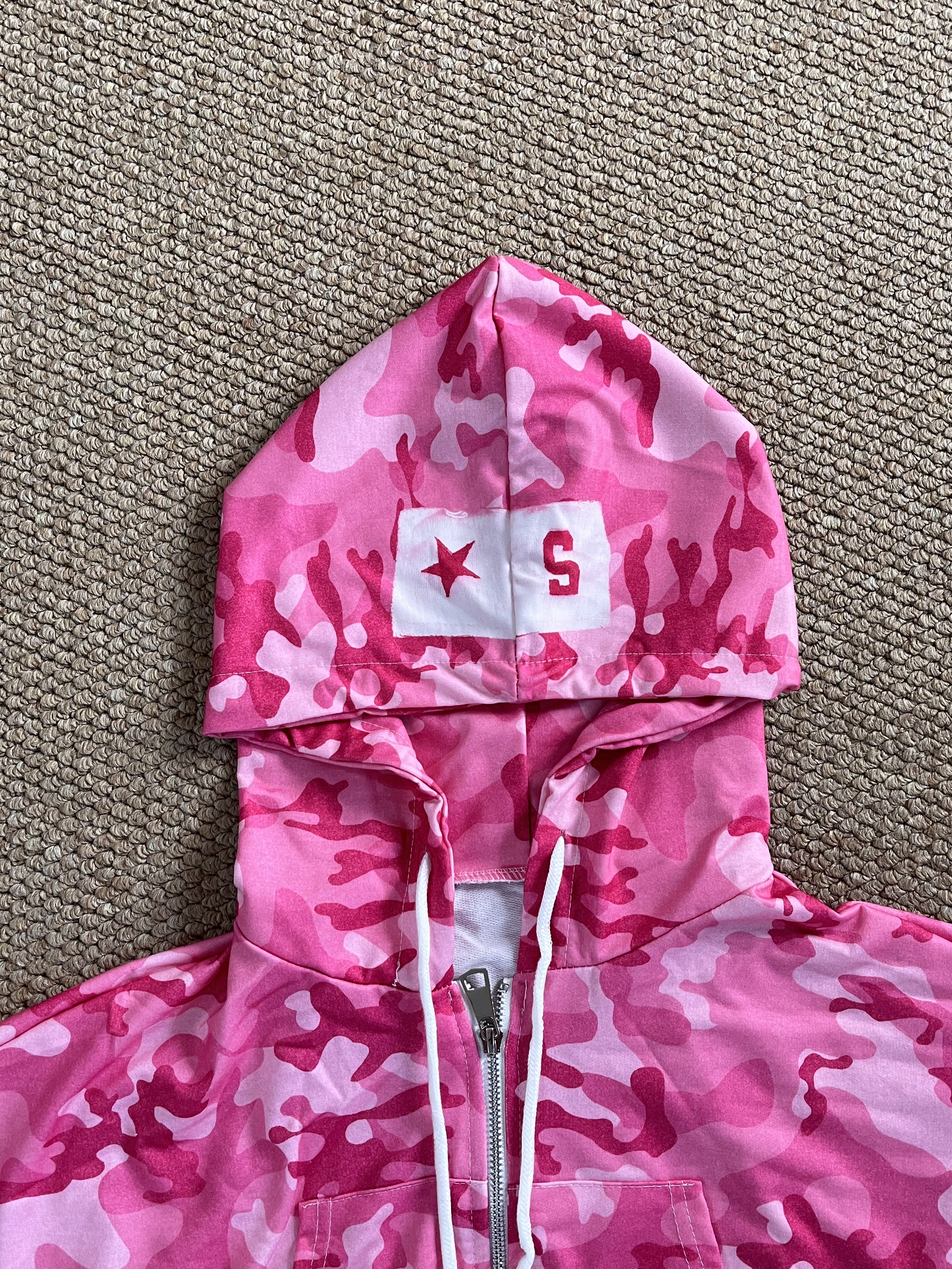 TWICE -Pink Camo Rhinestone inspired Hoodie Set