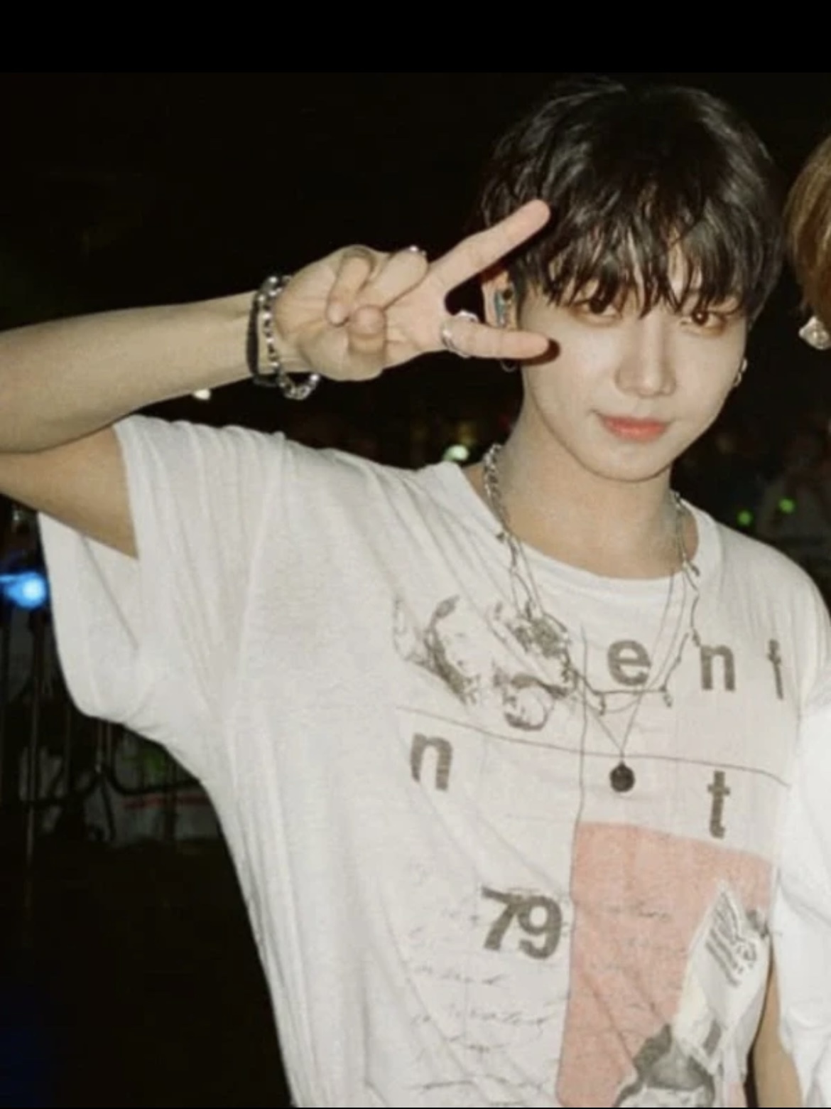 ENHYPEN Niki & Boynextdoor Jaehyun Inspired Punk Style Printed T-Shirt