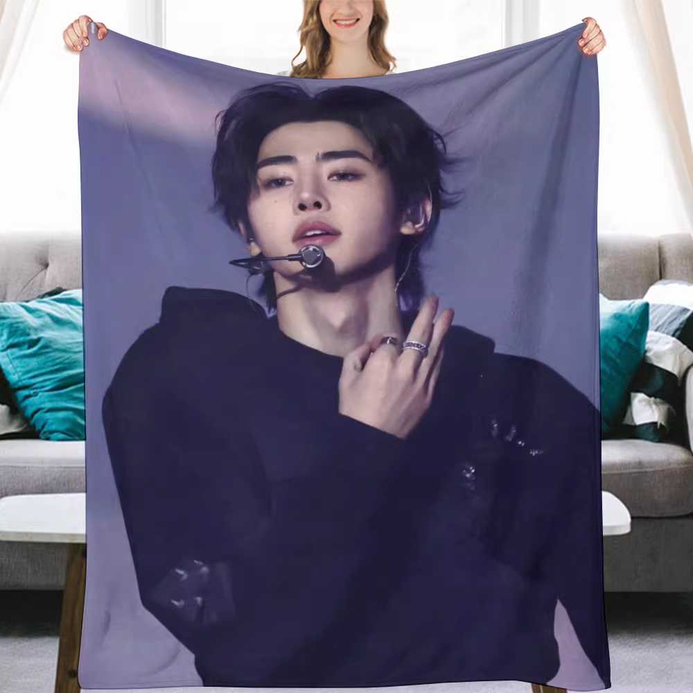 Enhypen Sunghoon Fanmade Flanne Blanket - Kpop Concert Fan Blanket