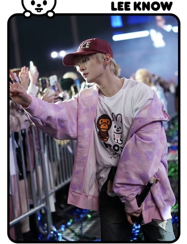 StrayKids LeeKnow BAPE Inspired Bape camo zip-up  hoodie-Stray Kids