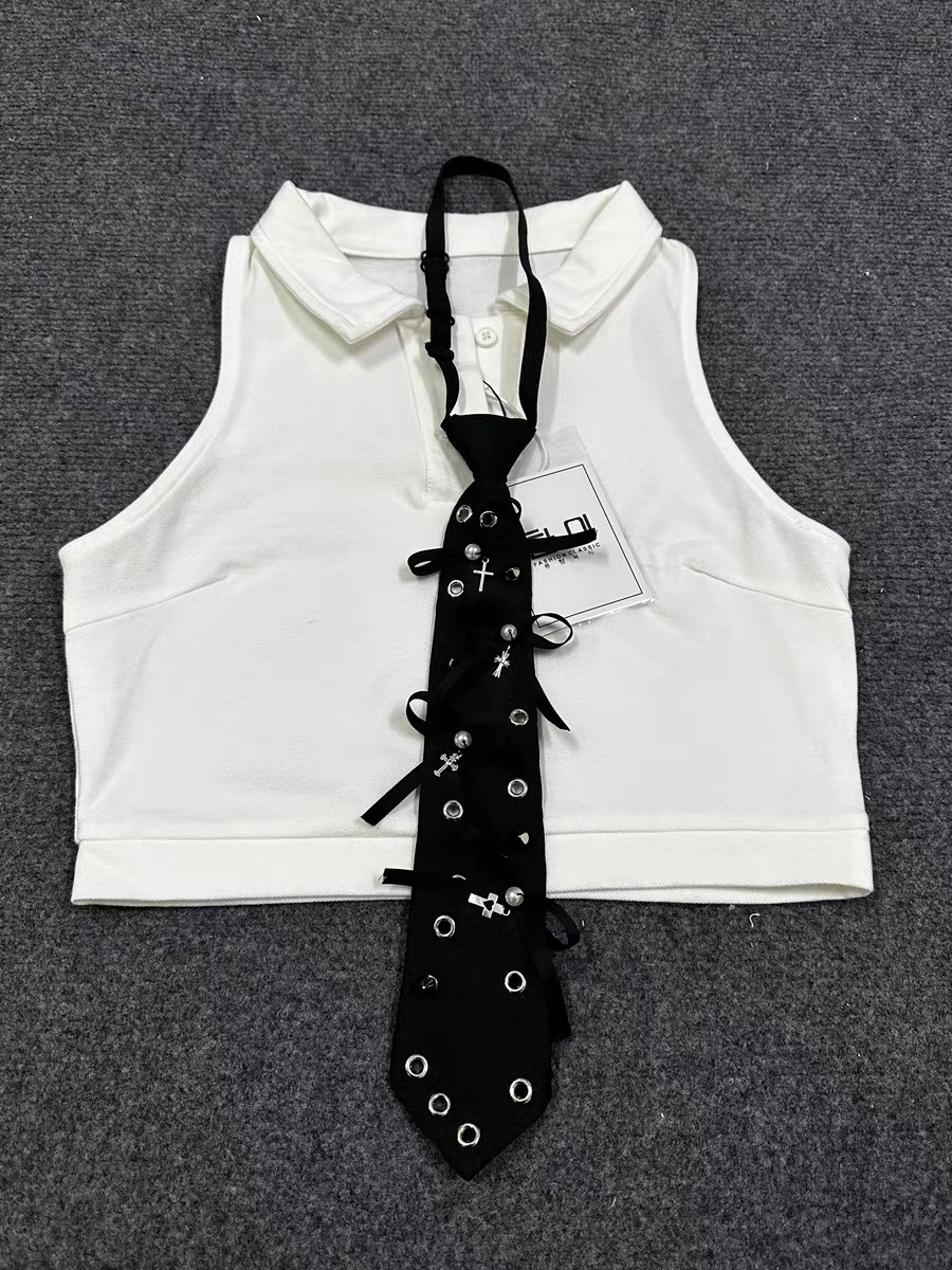 IVE Wonyoung Inspired Crop Top&Pleated Skirt Set