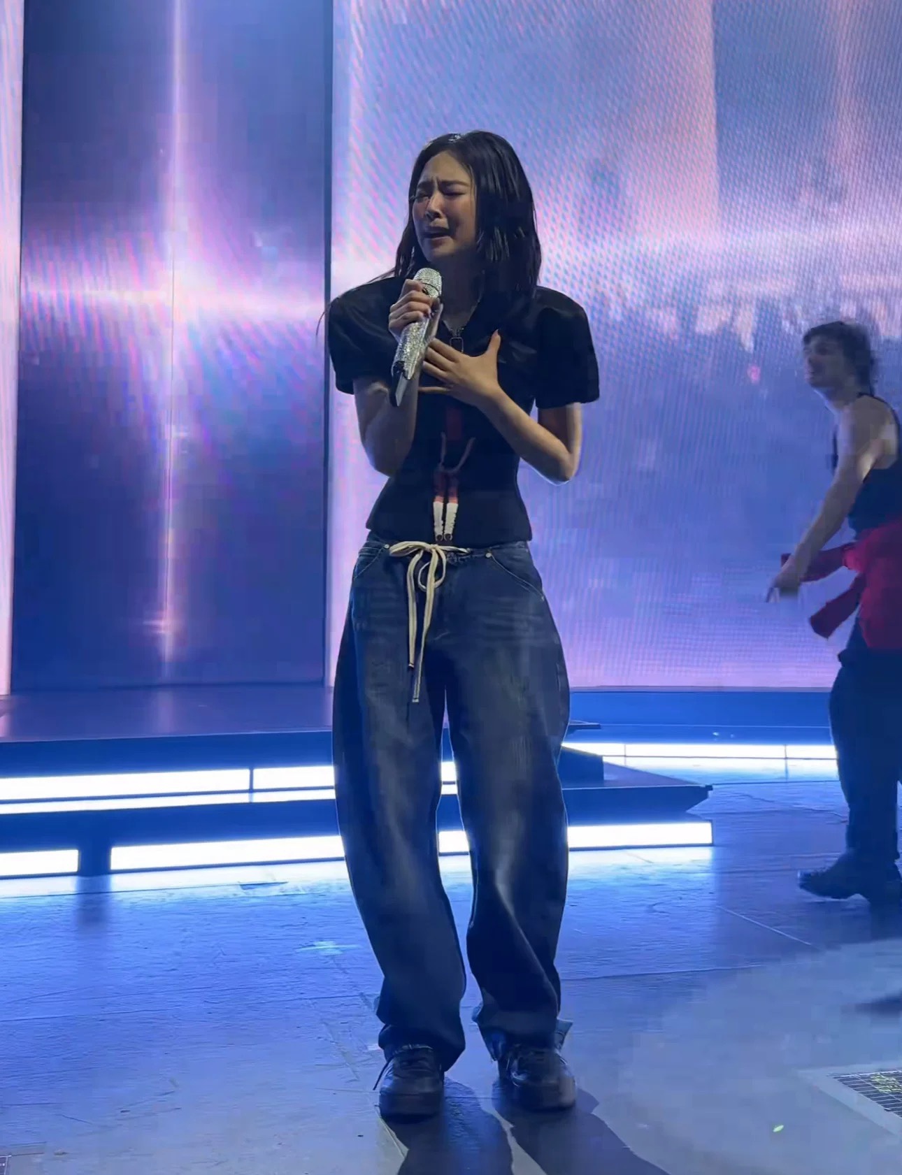 Blackpink Jennie Inspired Drawstring Wide Leg Jeans