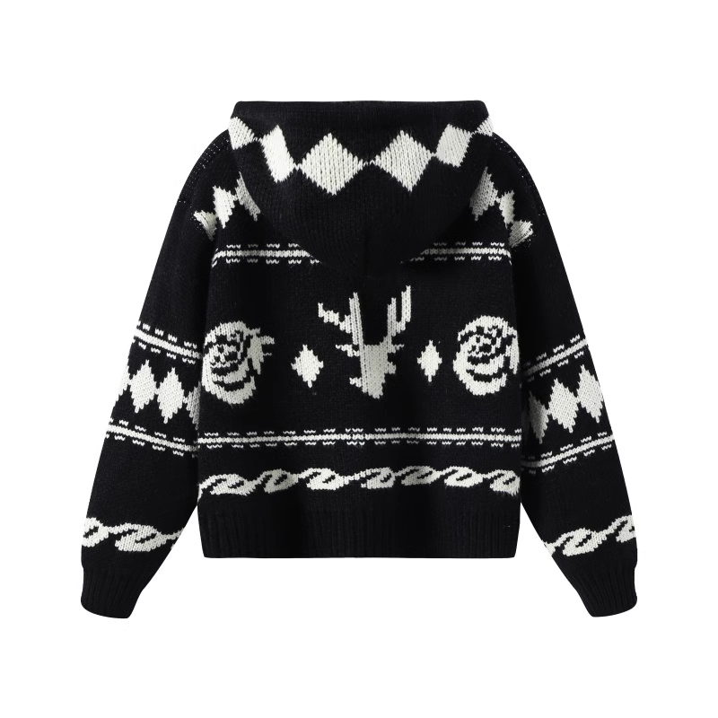 Hooded Sweater Zipper Cardigan-Aespa Karina