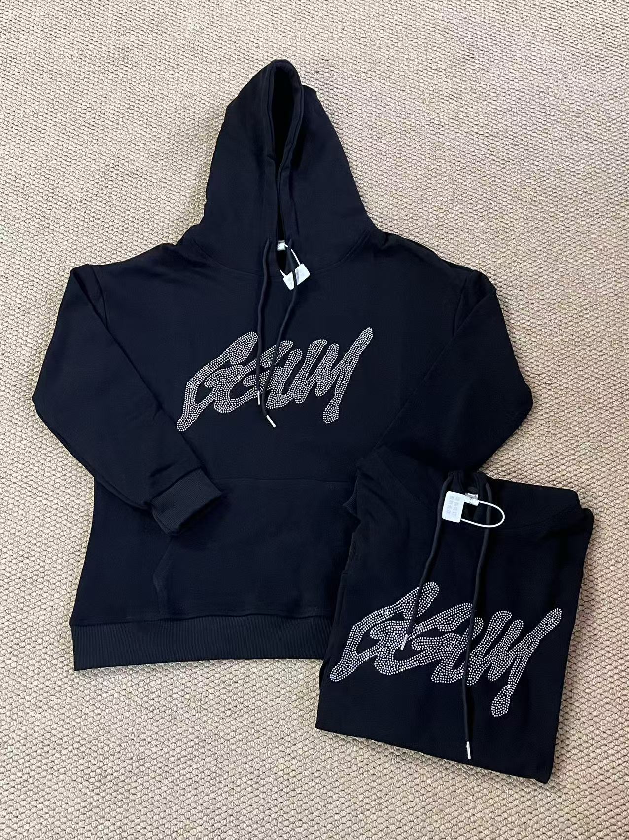 TXT Yeonjun-Black GGUM Rhinestone inspired Hoodie