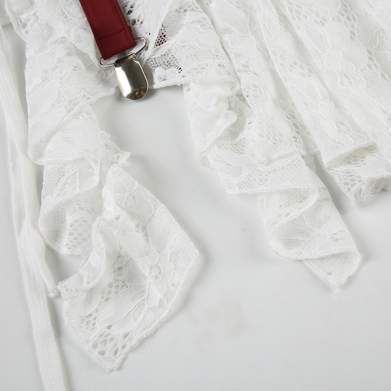 Jennie Coachella Inspired Red Croc-Embossed Top & Lace Skirt Set