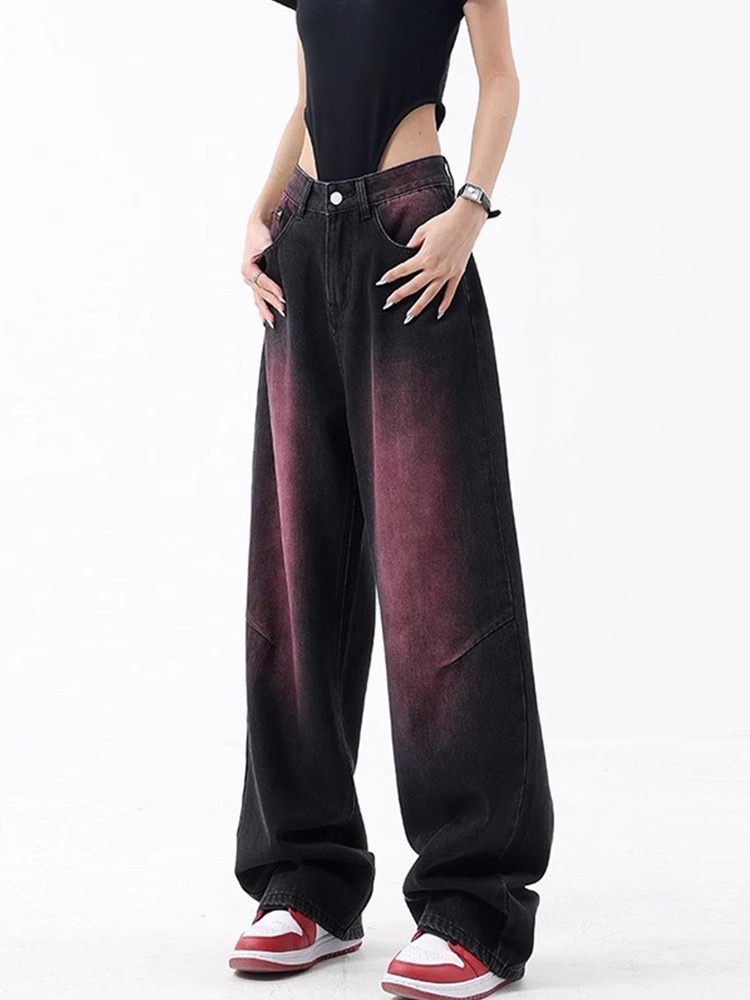 Straykids Jeongin Black Red inspired Straight Cut Washed Jeans Pant