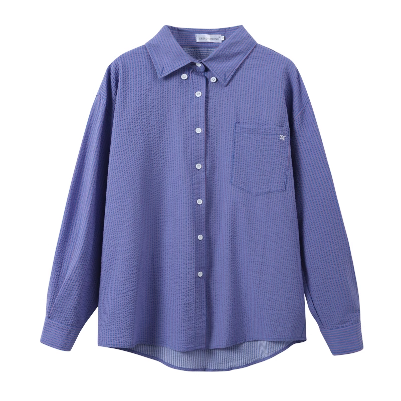 Loose Striped Long Sleeve Shirt-Blackpink Jennie