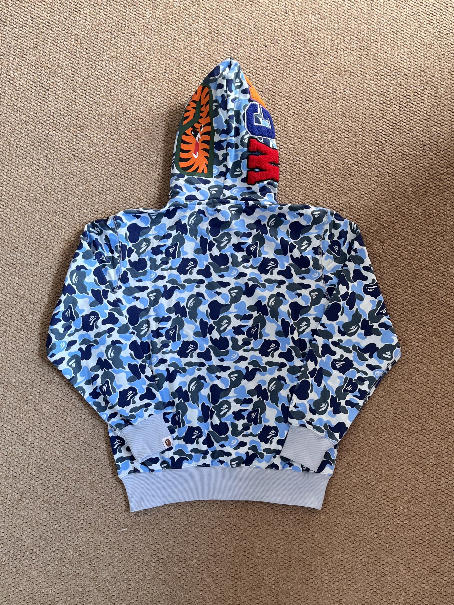 Enhypen Sunoo&ZB1 Yujin&Louis Inspired BAPE Blue Camo Shark Full Zip Hoodie 