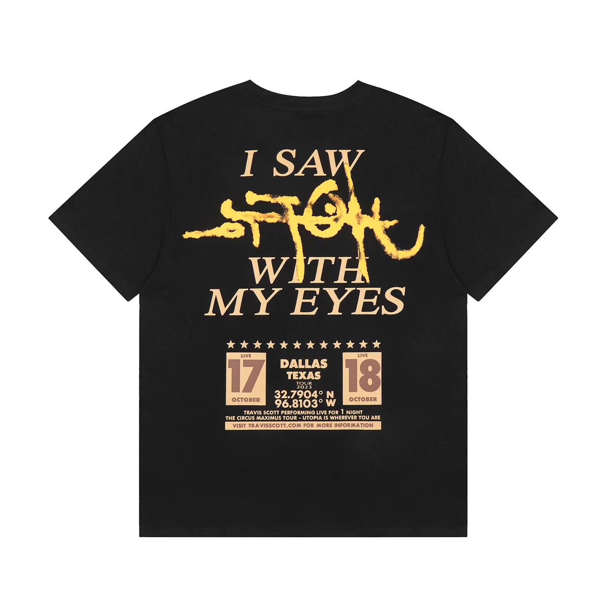 Straykids Hyunjin Inspired Travis Scott Utopia Tour My Eyes Dallas Black T-Shirt-Stray kids