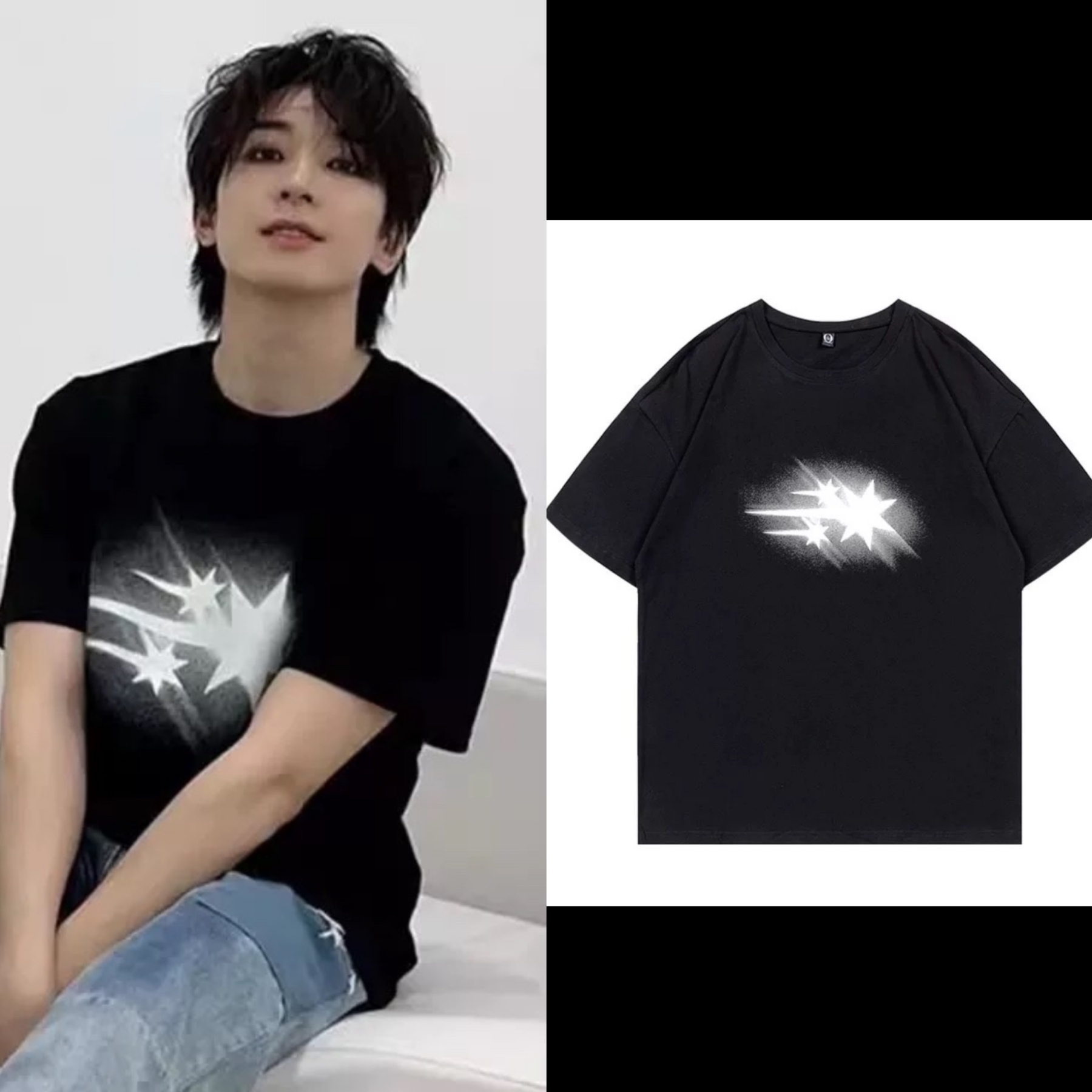 Seventeen Wonwoo Holographic Meteor Print  inspired T-Shirt