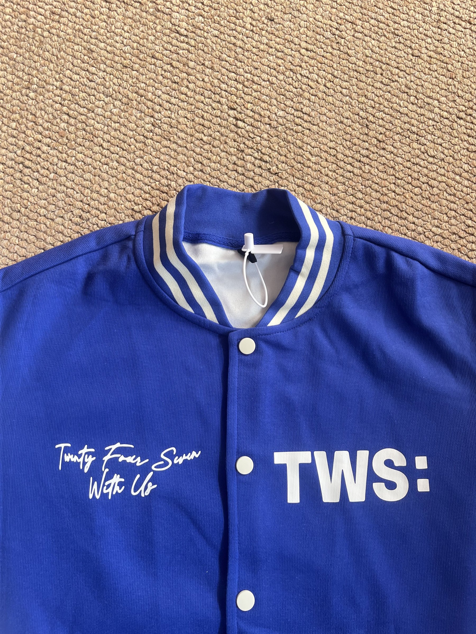 TWS Mini Fm Inspired Blue Baseball Jacket