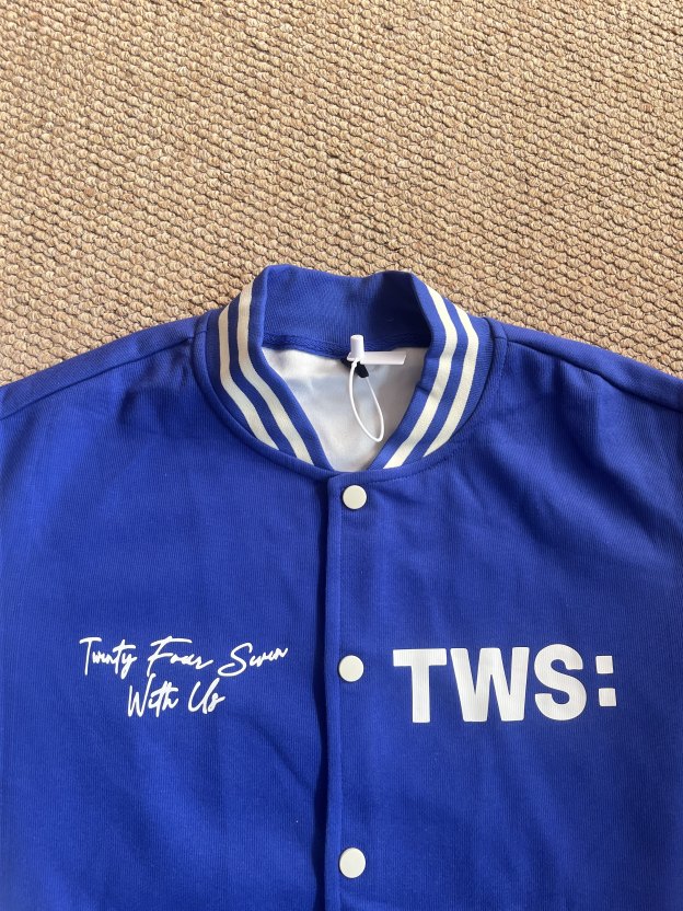 TWS Mini Fm Inspired Blue Baseball Jacket