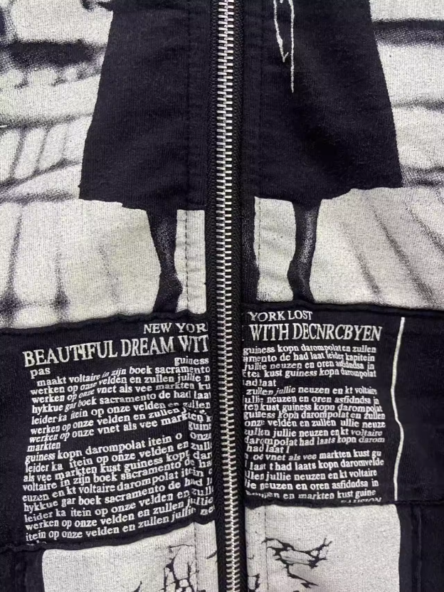 Distressed Artist Defend Loose Inspired Zip Up Hoodie