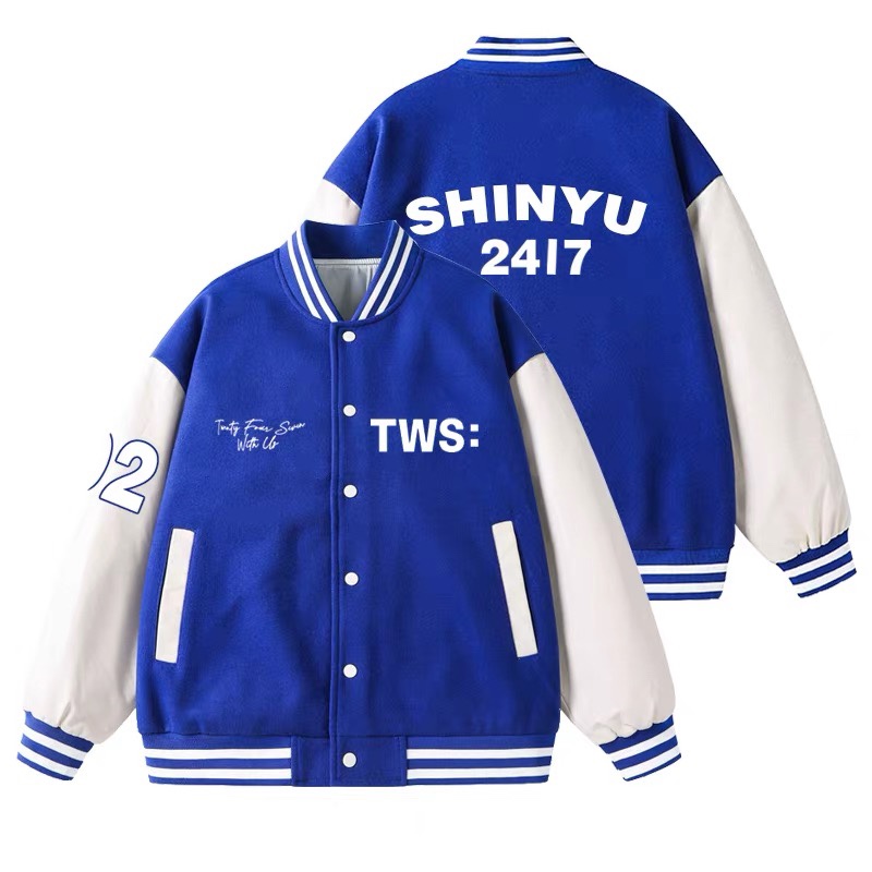 TWS Inspired Blue Baseball Jacket