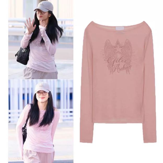 Blackpink Jisoo Inspired Star Wing Sheer Long Sleeve