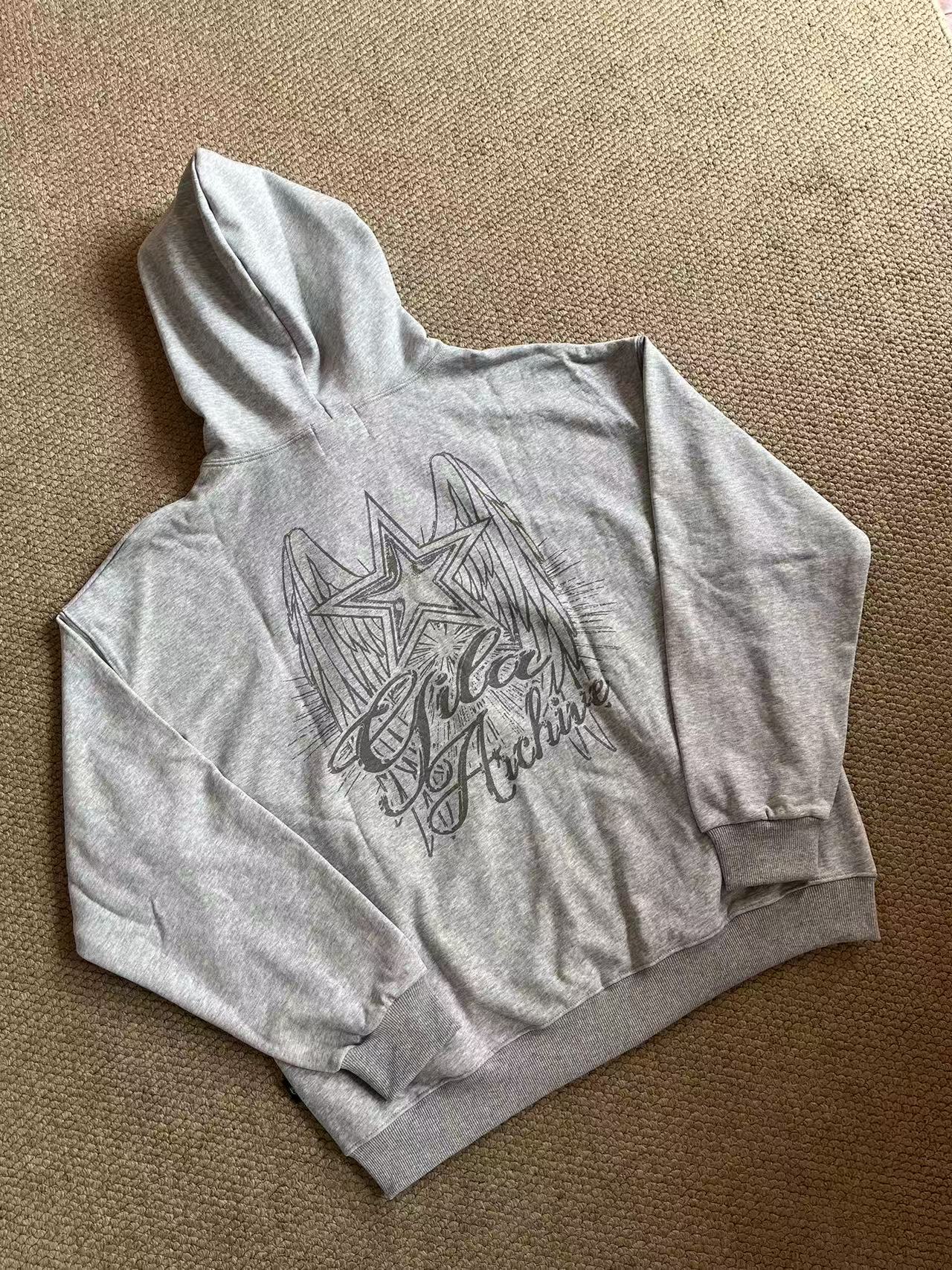 LE SSERAFIM Sakura Inspired Star Wing Zip-up Hoodie