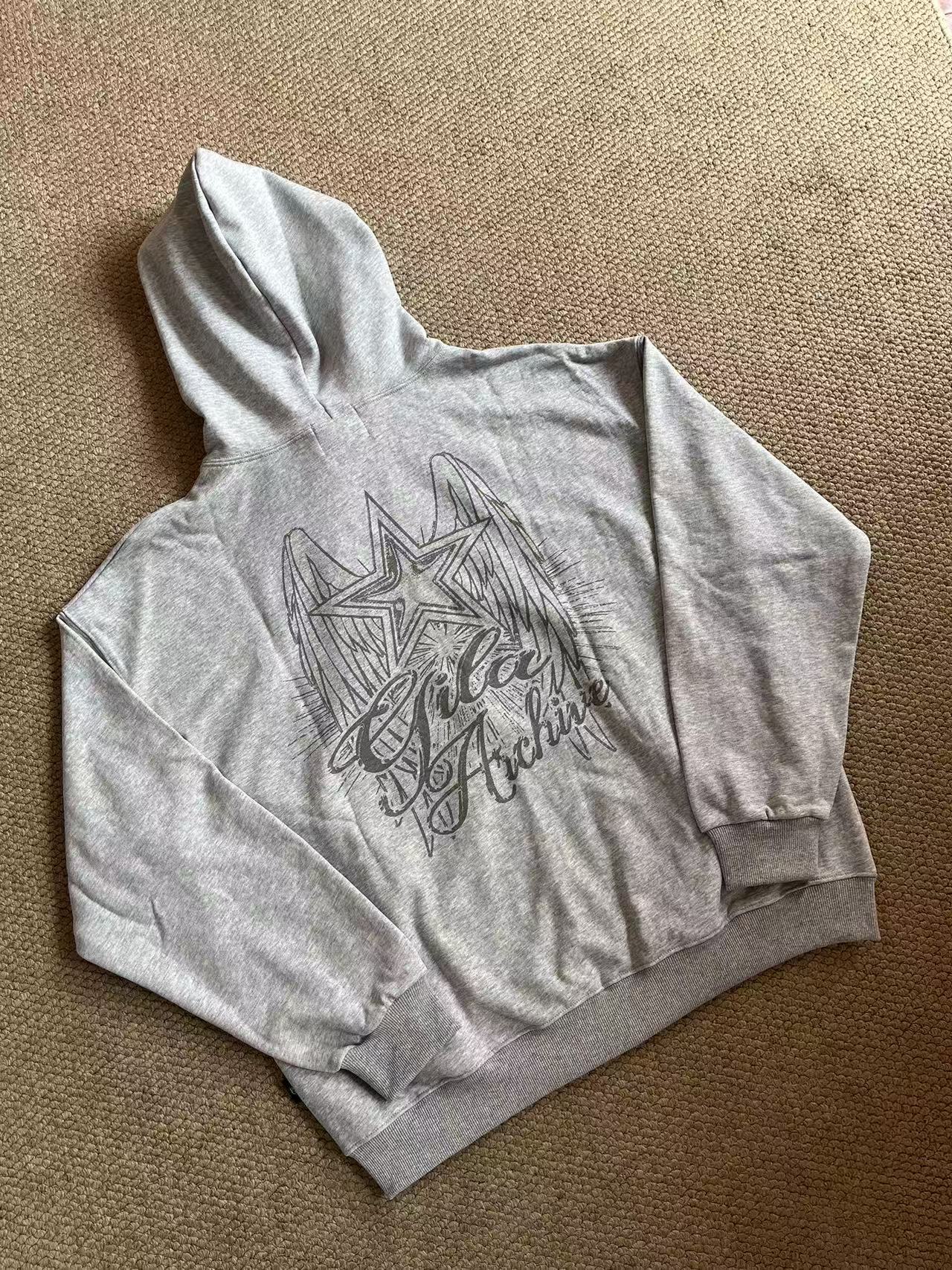 LE SSERAFIM Sakura Inspired Star Wing Zip-up Hoodie