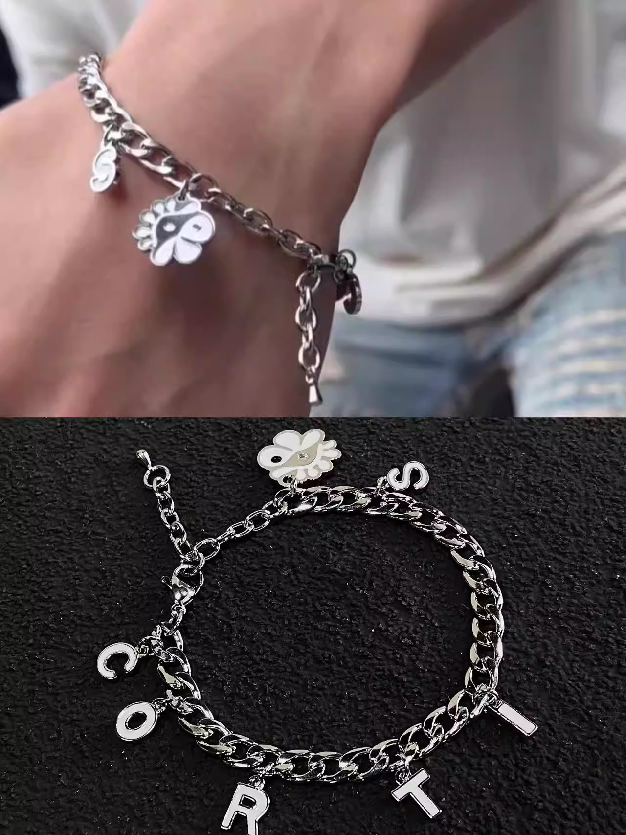 Cortis Merch Inspired Silver Chain Bracelet