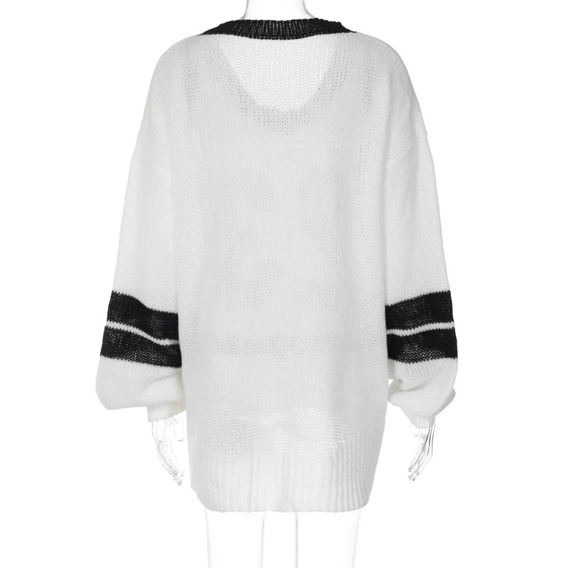 Black White See Through Knitted Sweater inspired Vernon Seventeen