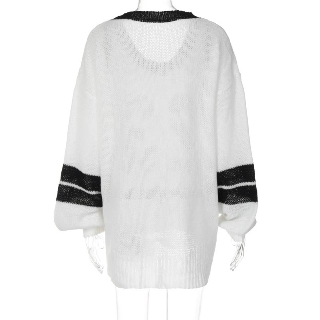 Black White See Through Knitted Sweater inspired Vernon Seventeen
