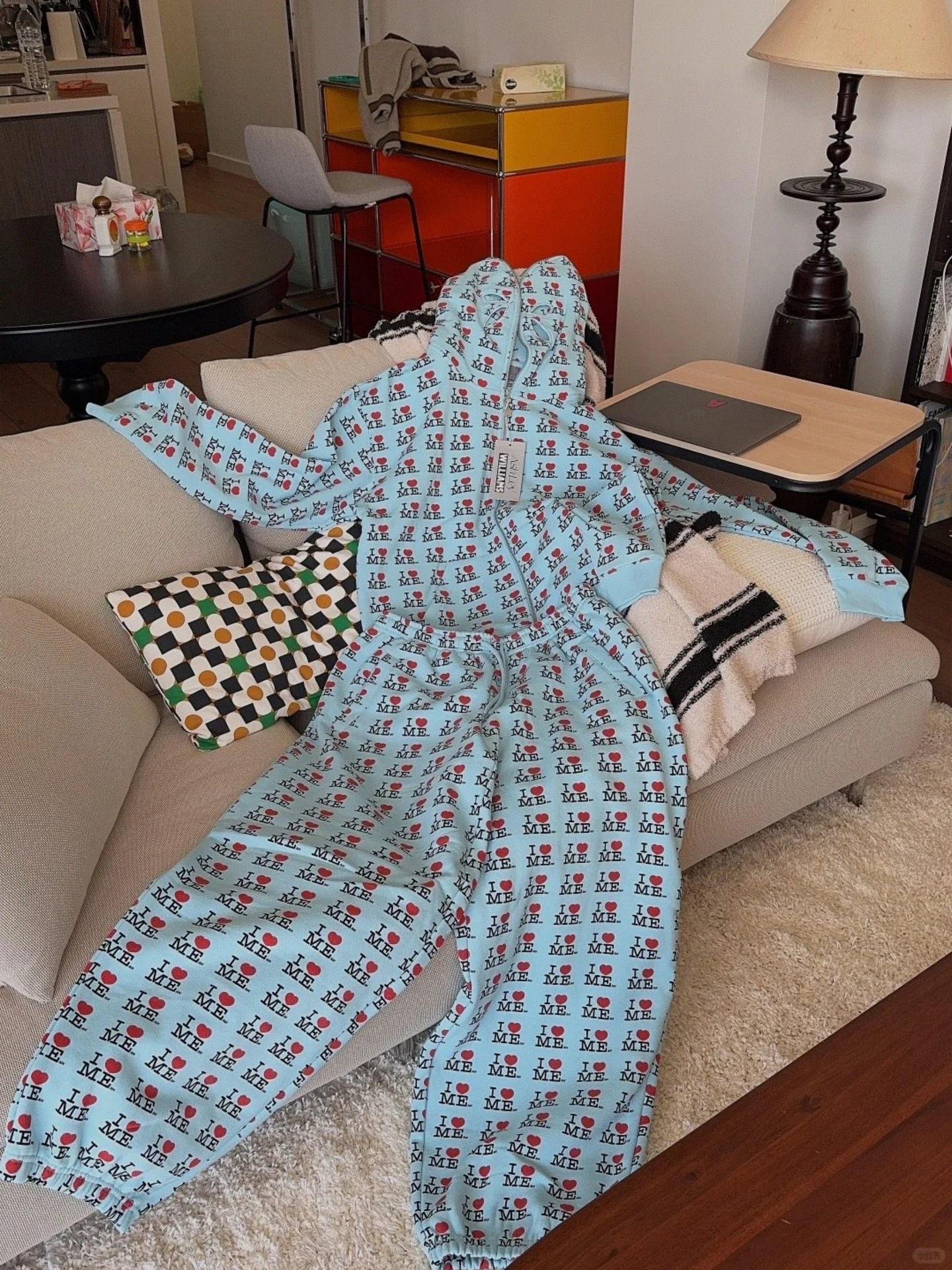 ILLIT NOT CUTE ANYMORE Inspired I HEART ME Print Tracksuit Set