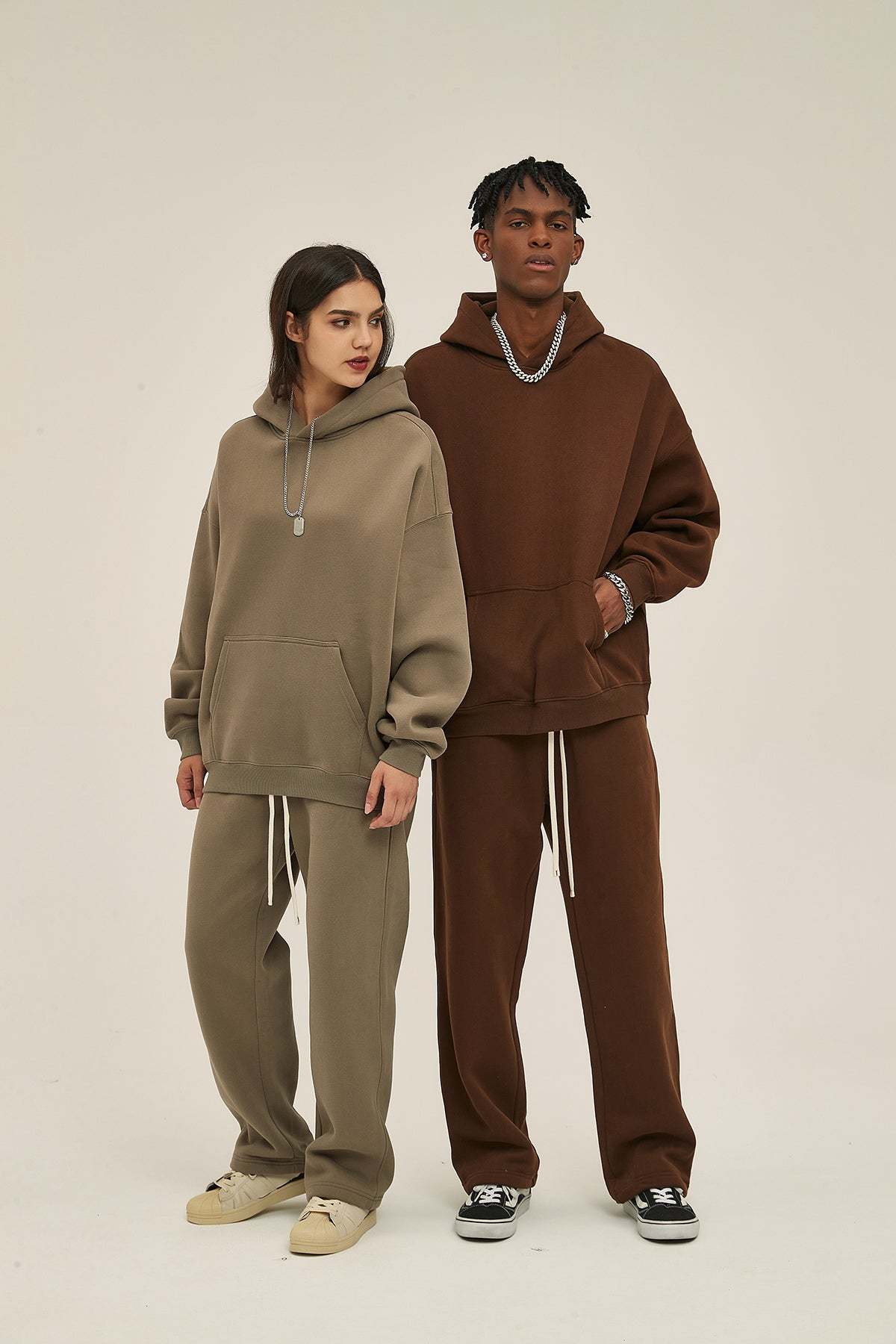 Coffee Brown-Oversized hoodie sets