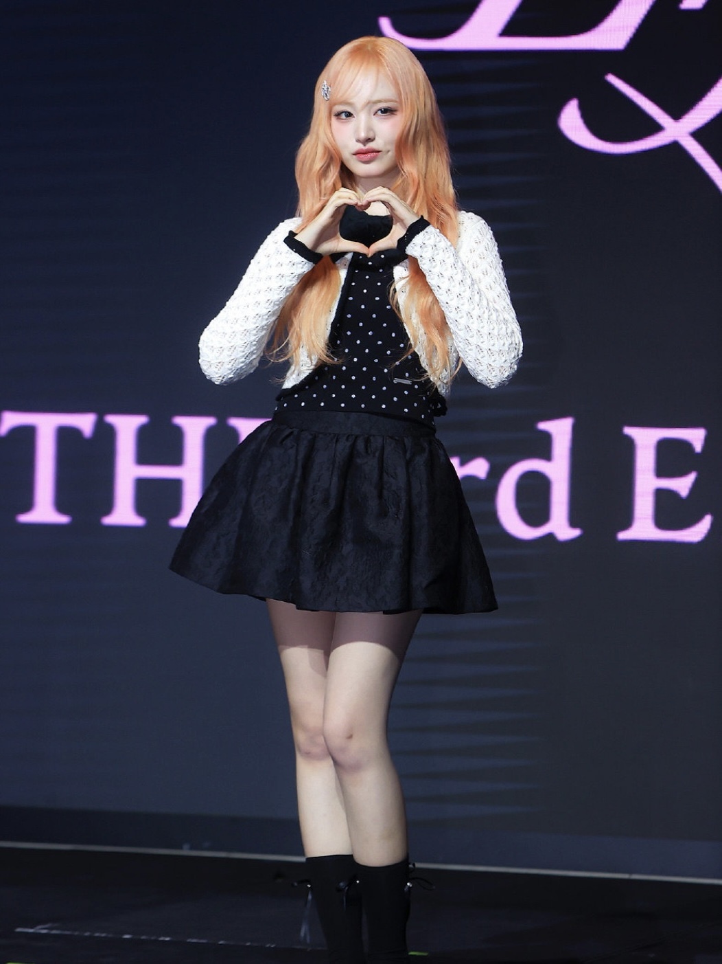 Red Velvet Wendy & IVE Liz Inspired Lace Trim Dot Print Slim Tank