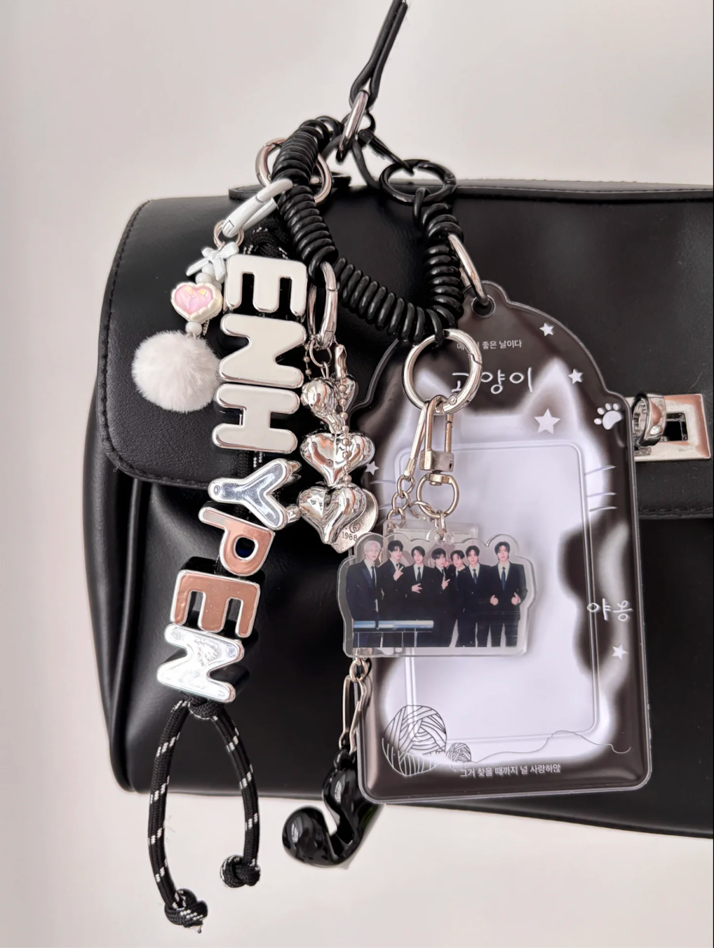 Enhypen Acrylic Photocard Holder Keychain Bag Charm