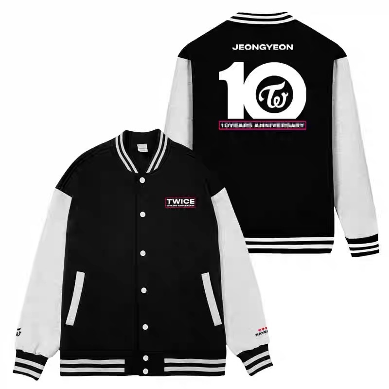 TWICE 10TH ANNIVERSARY Merch Inspired Baseball Jacket